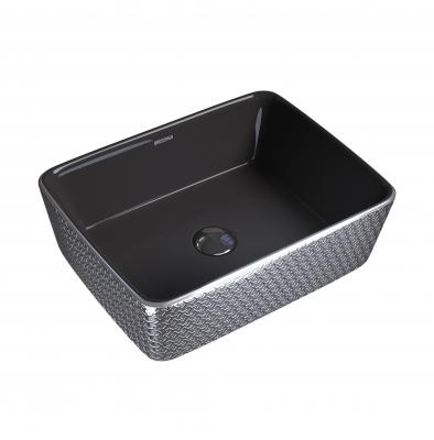 Накладная раковина Grossman GR-3016SBR (480х370х130) серебро